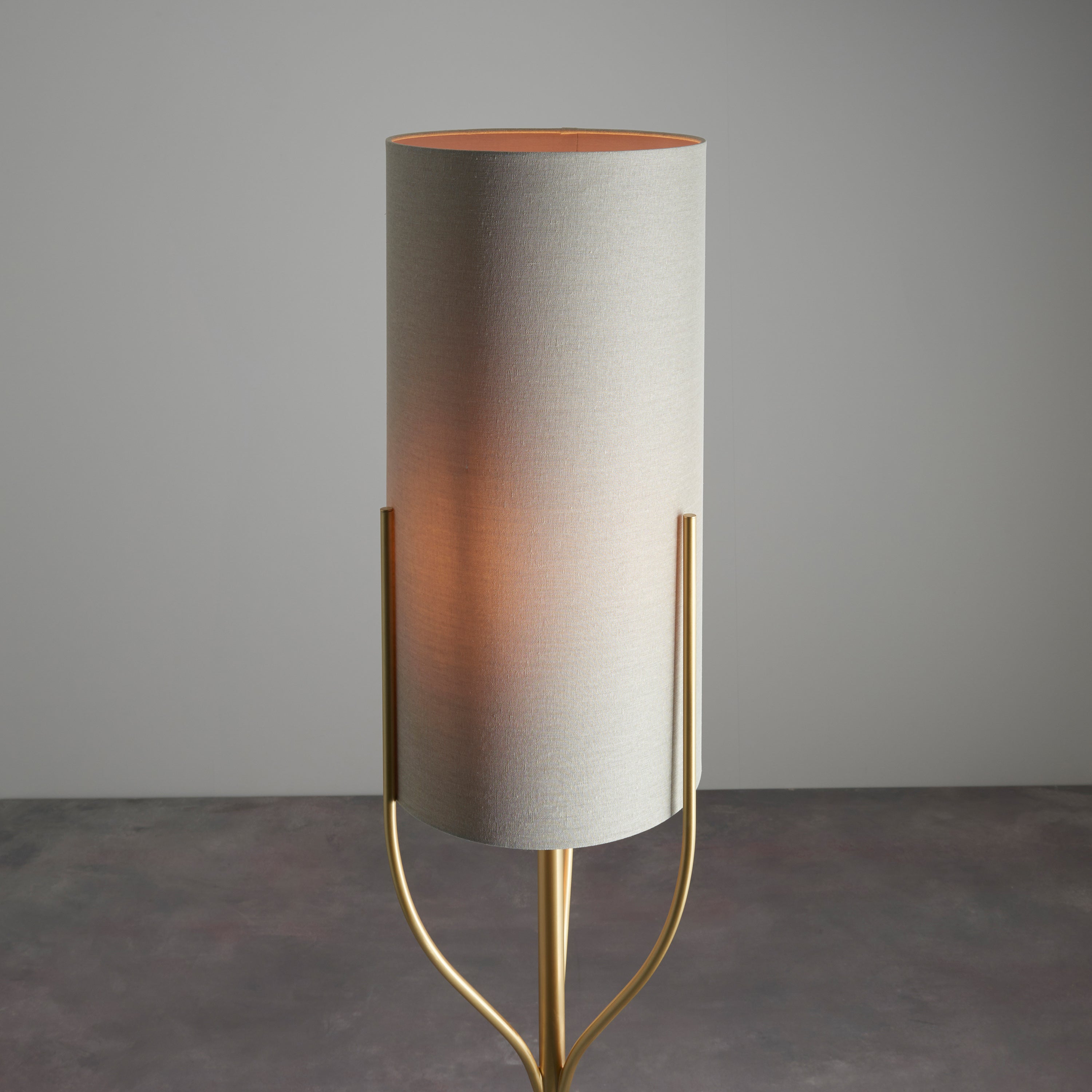 Alassio Gold & Natural Linen Floor Lamp